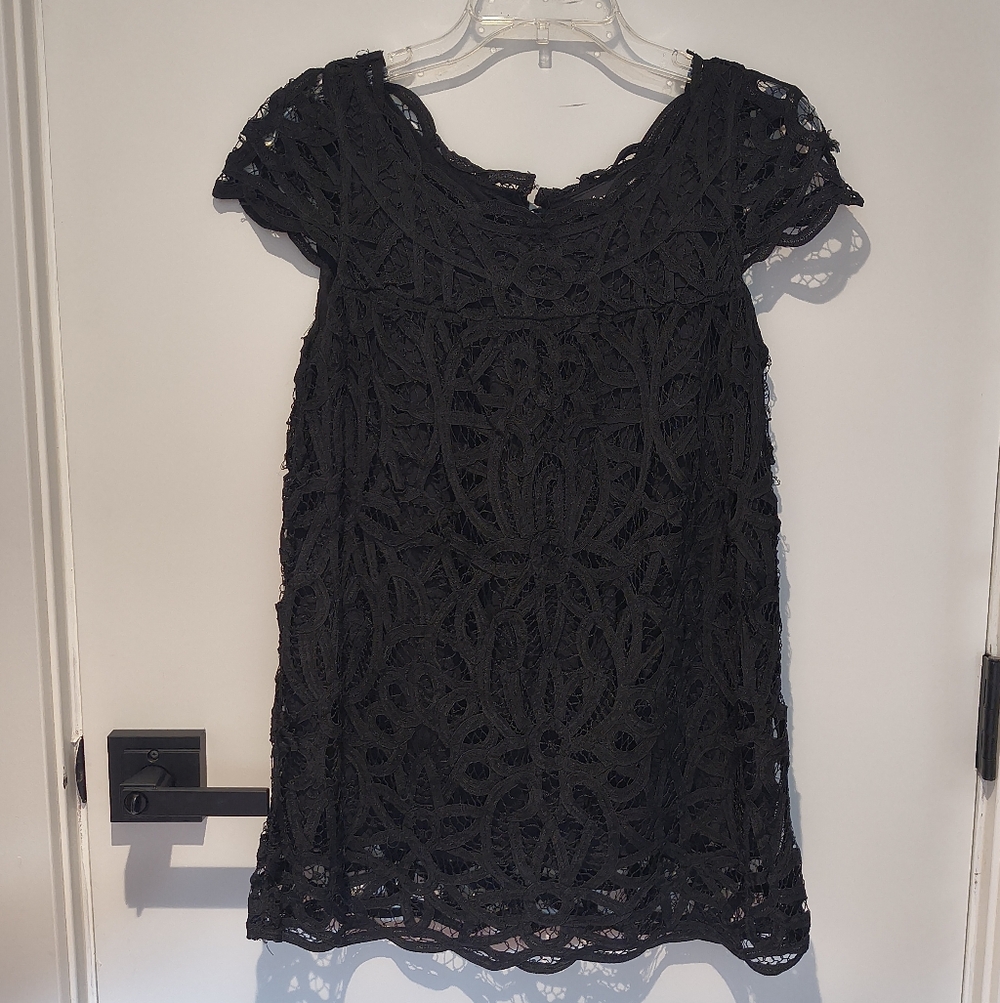 INC International Concepts Black Lace Blouse